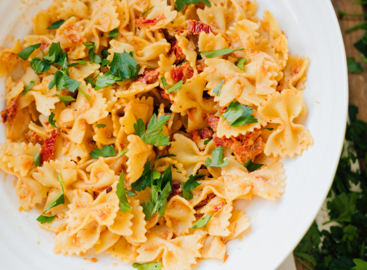 Blogger Eva Amurri shares her recipe for Sun-Dried Tomato and Goat Cheese Pantry Sauce