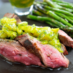 Eva Amurri shares her recipe for Grilled Skirt Steak with Mango Chimichurri