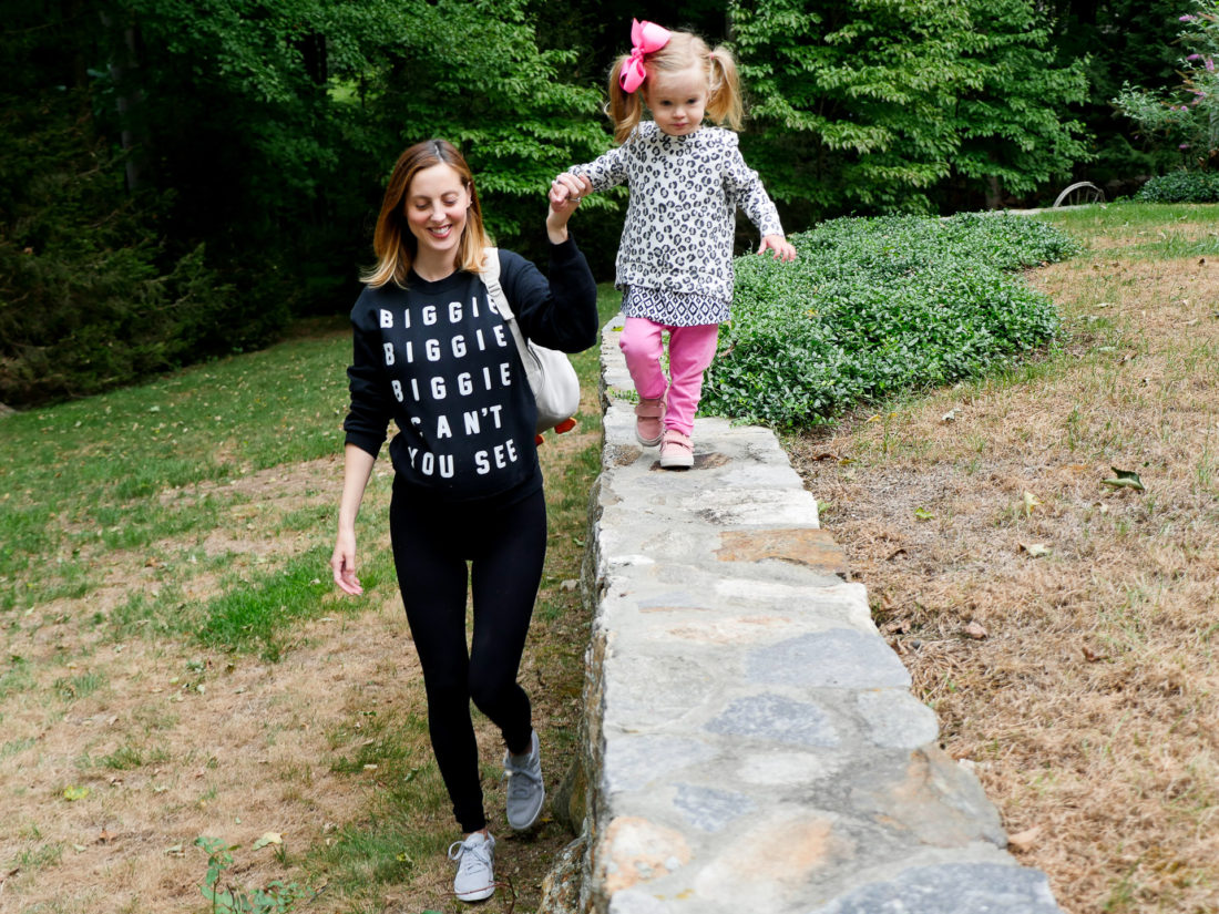 Eva Amurri Martino of blog REZTT wearing black leggings and a