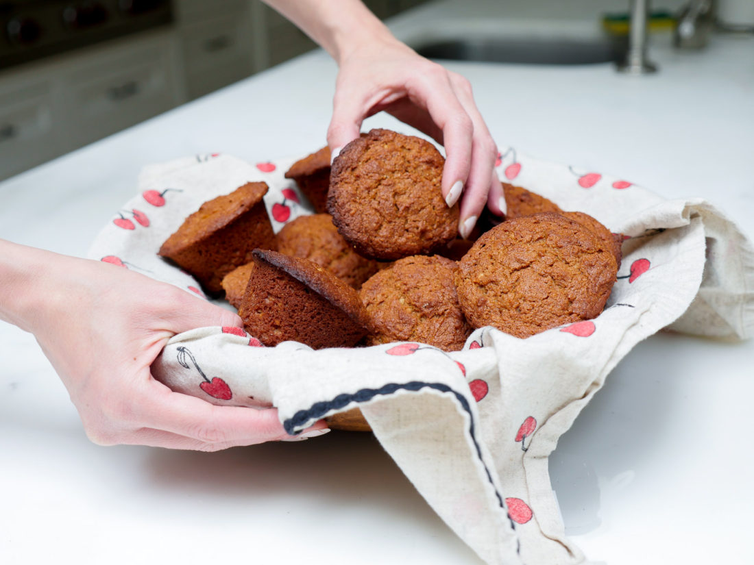 Eva Amurri Martino of lifestyle blog REZTT, shows off her Groaning Cake muffins which are traditionally made while a woman is in labor