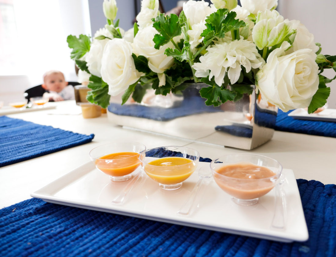 Sitting around the taste testing table at the Gerber Babies event in NYC where a baby tested out new Gerber flavors, as photographed by Eva Amurri Martino for lifestyle blog REZTT