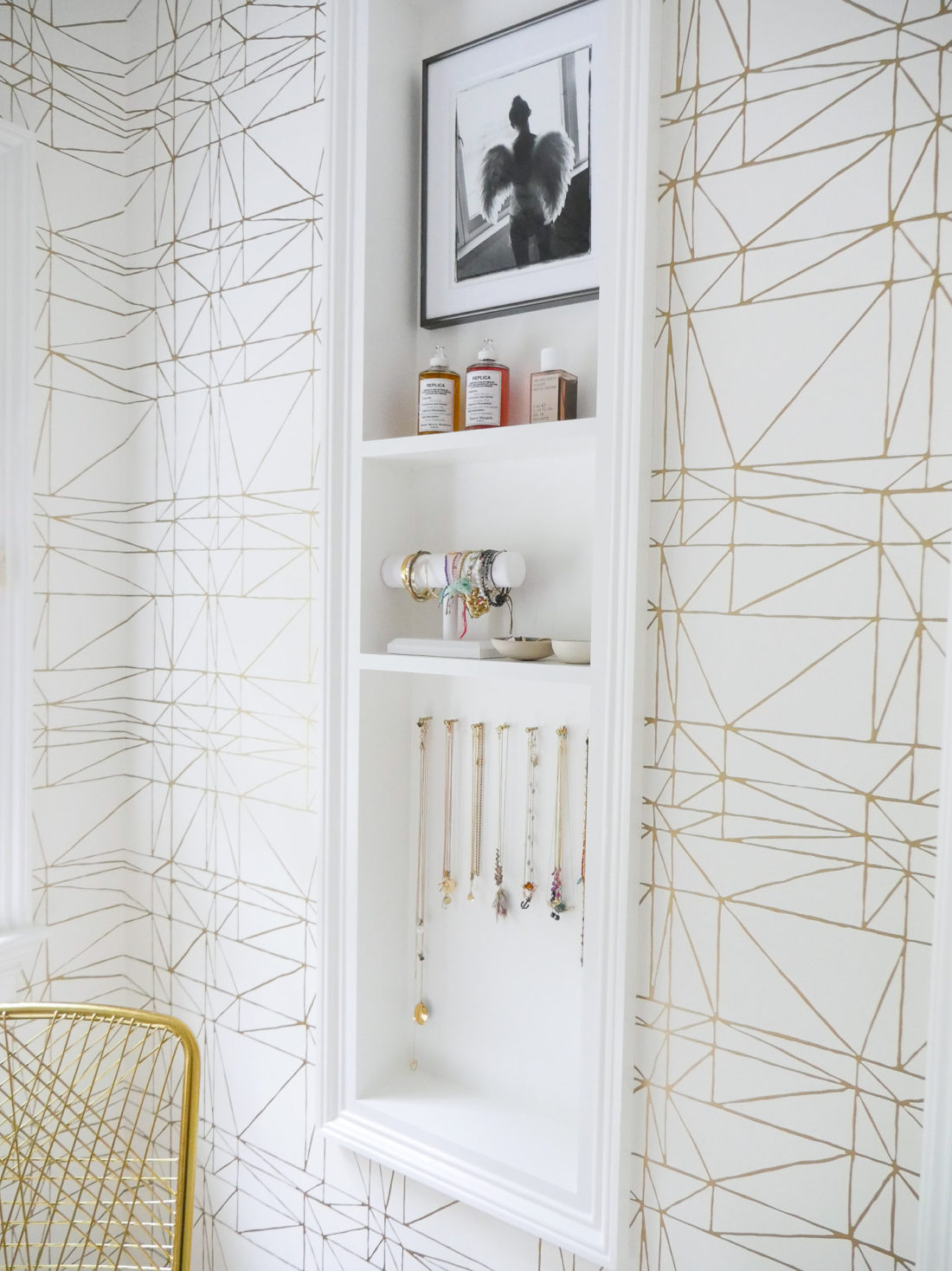 The home made jewelry display Eva Amurri Martino's glam room in her new connecticut home