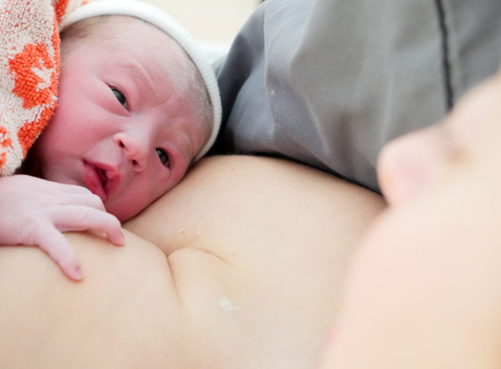 Major James Martino immediately after birth in the arms of Mama Eva Amurri Martino