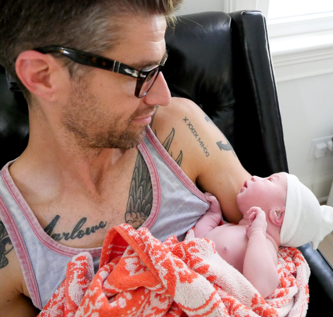 Eva Amurri Martino of lifestyle and motherhood blog REZTT shares the pictures of her home birth with son Major James Martino on October 19th 2016