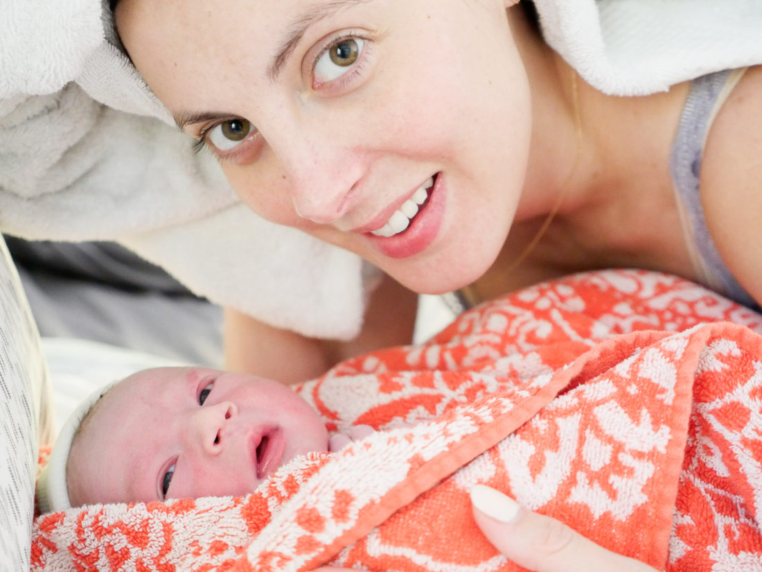 Eva Amurri Martino of lifestyle and motherhood blog REZTT shares the pictures of her home birth with son Major James Martino on October 19th 2016