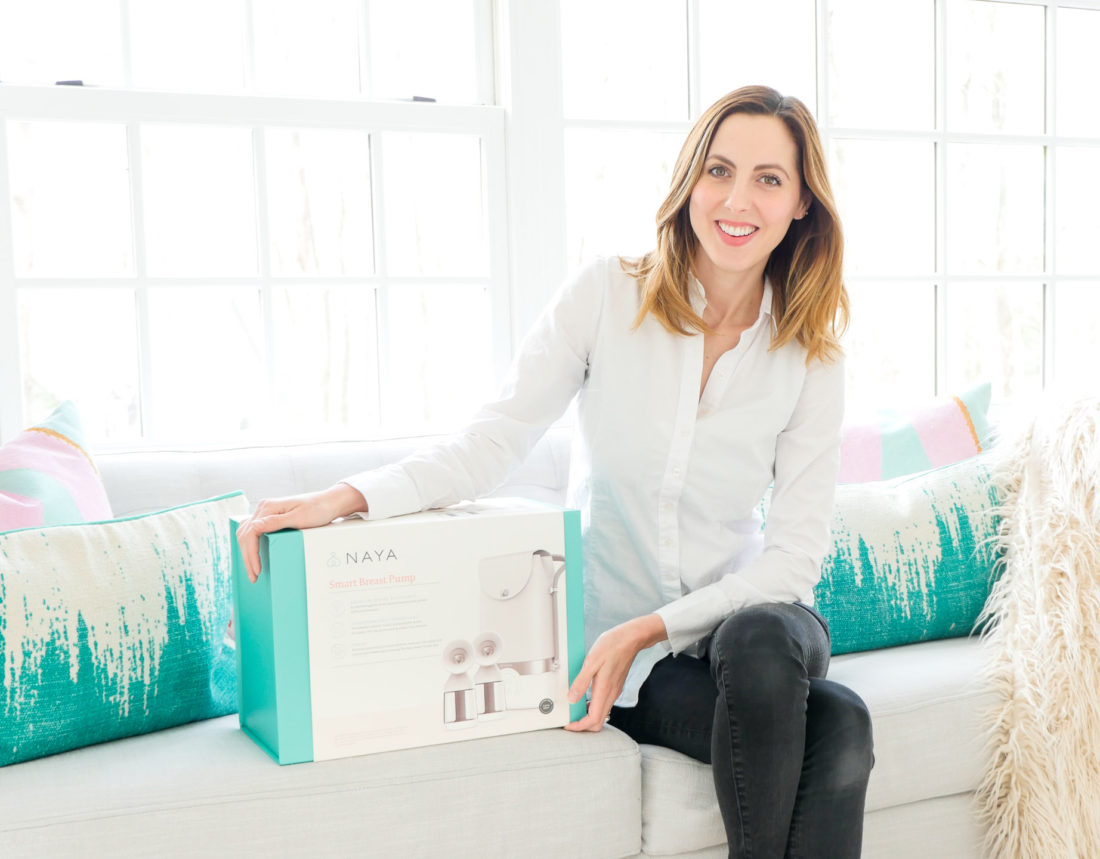 Eva Amurri Martino pictured with the Naya Health Breast Pump