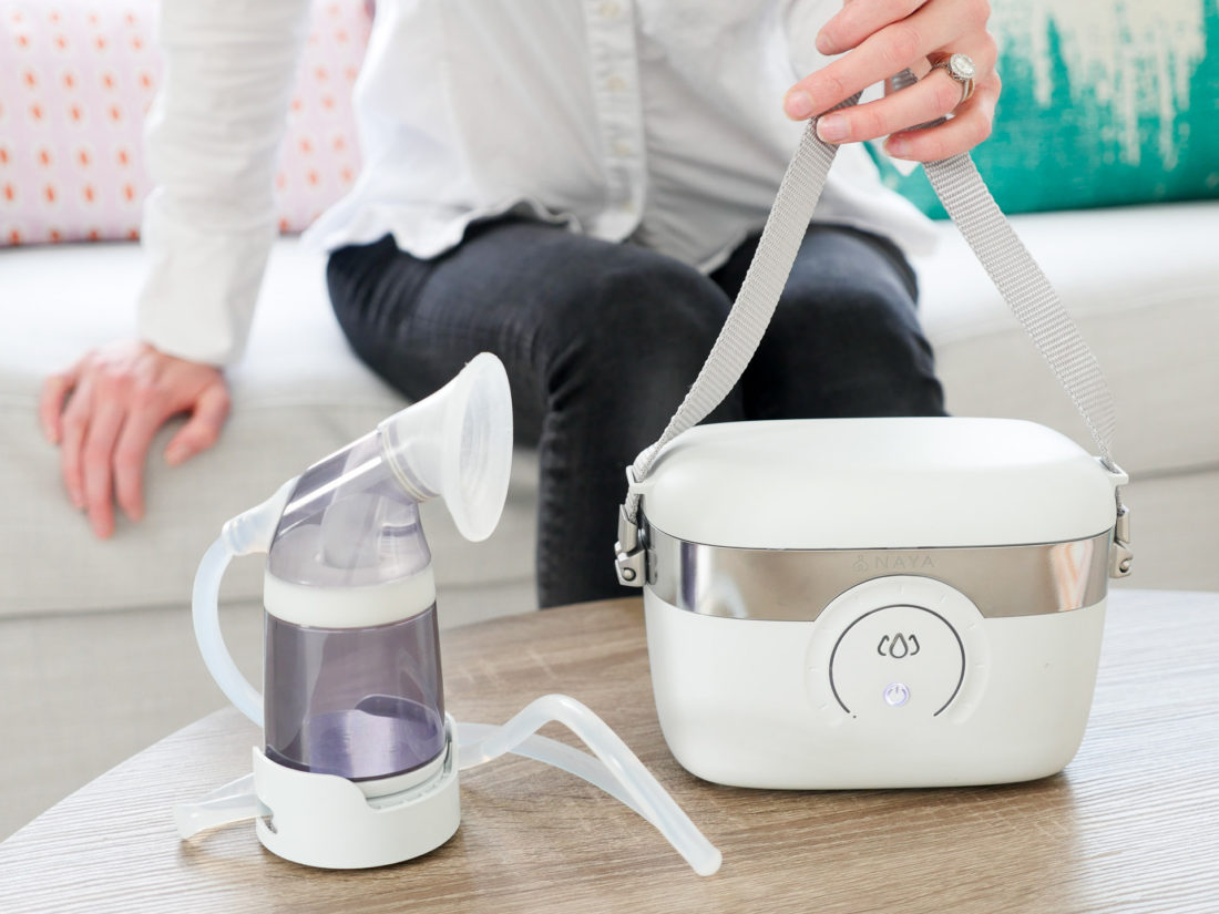 The Naya Breast Pump pictured in Eva Amurri Martino's REZTT studio