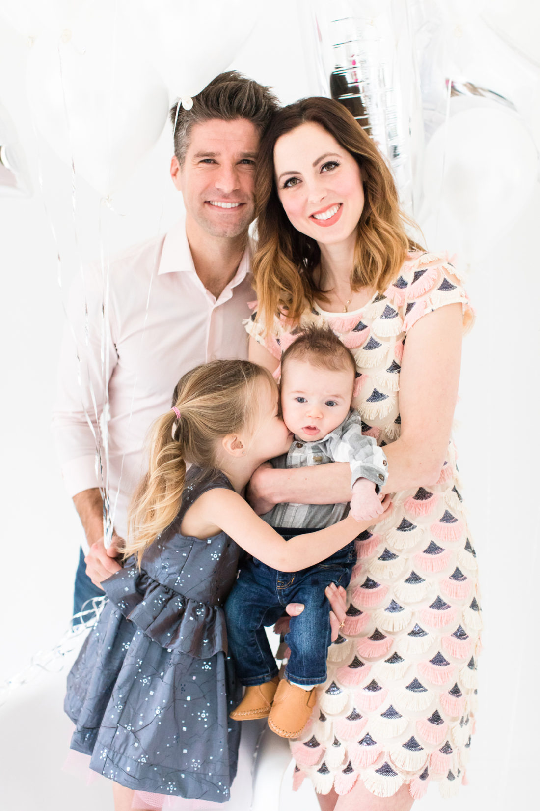 Eva Amurri Martino, Kyle Martino, and their children Marlowe and Major celebrate Valentine's Day at their home in Connecticut