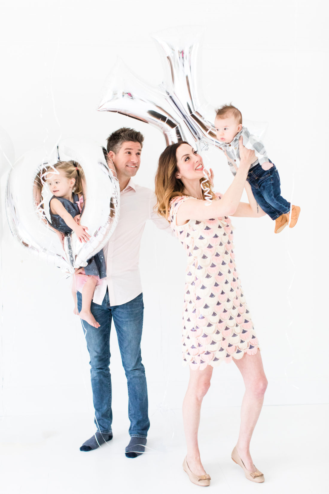 Eva Amurri Martino, Kyle Martino, and their children Marlowe and Major celebrate Valentine's Day at their home in Connecticut