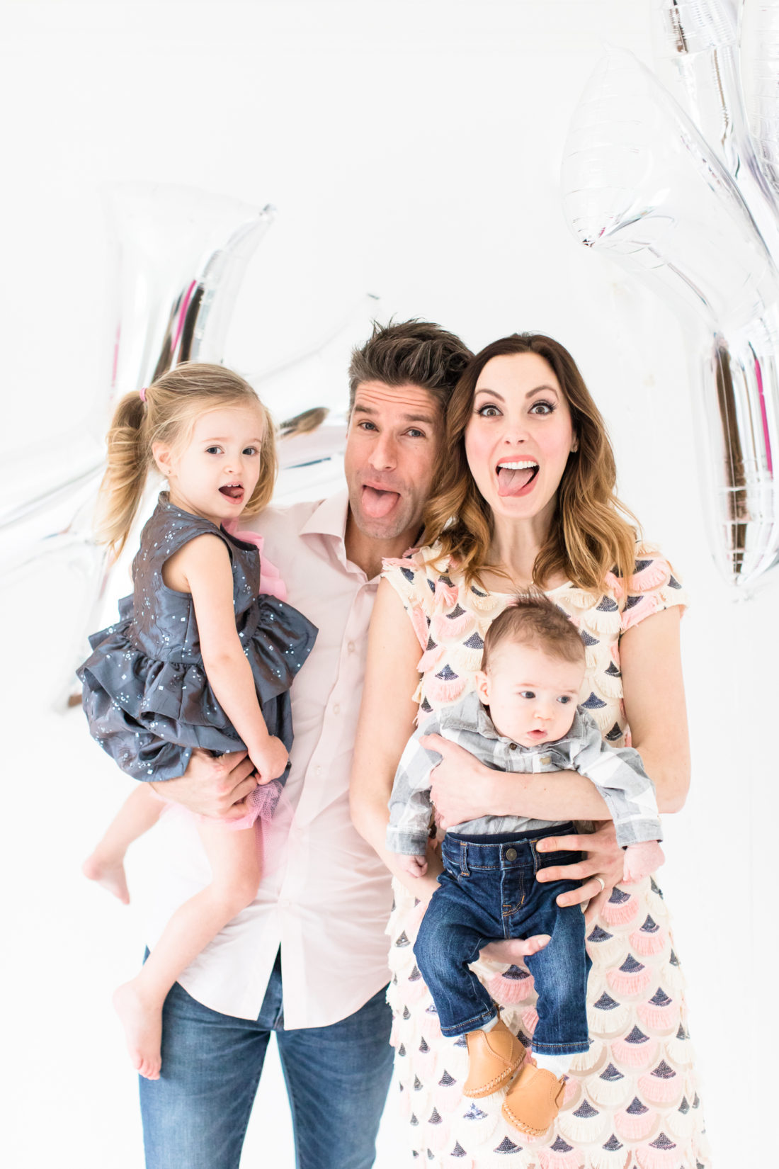 Eva Amurri Martino, Kyle Martino, and their children Marlowe and Major celebrate Valentine's Day at their home in Connecticut