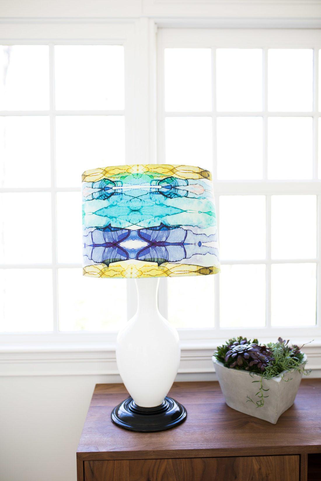 A multicolored lamp in Eva Amurri Martino's REZTT studio