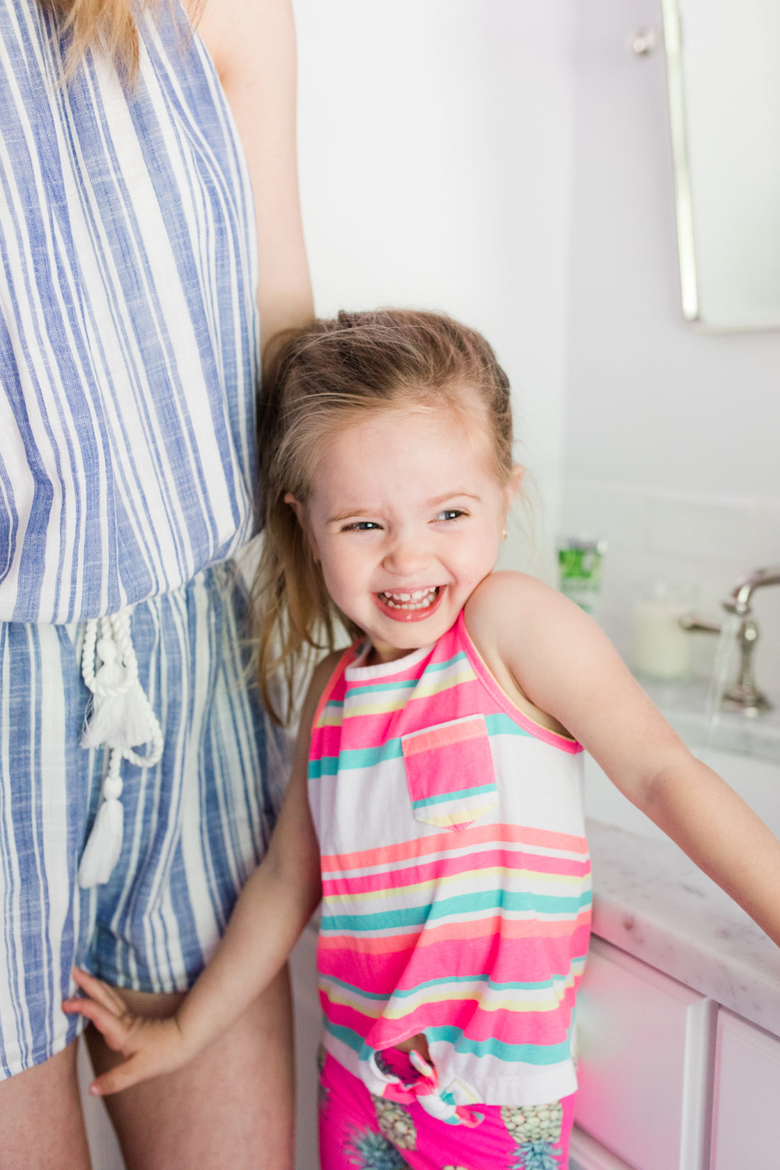 Marlowe Martino shows off her bright clean teeth after using all natural toothpaste