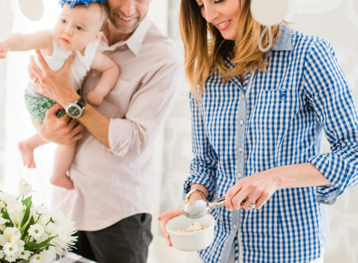 Eva Amurri Martino, her husband, children, and friends gather to celebrate a festive ice cream social with blue bunny ice cream