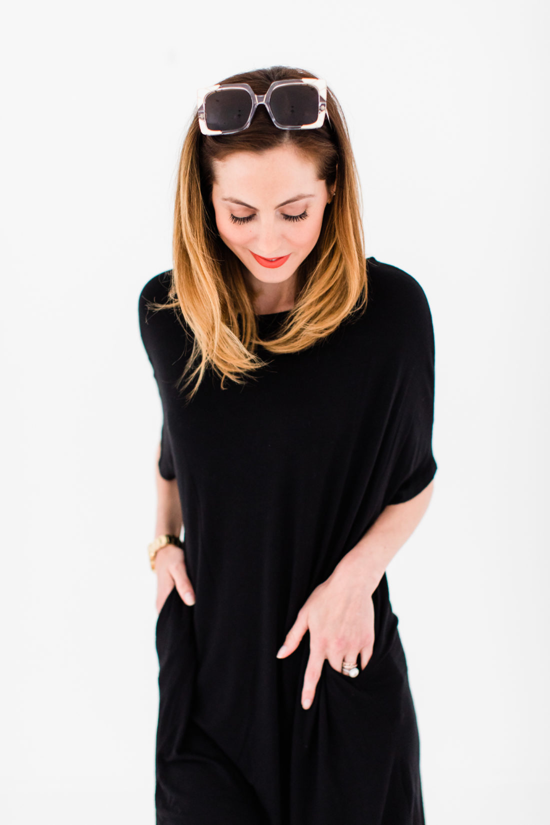 Eva Amurri Martino wears an LBD Buru dress