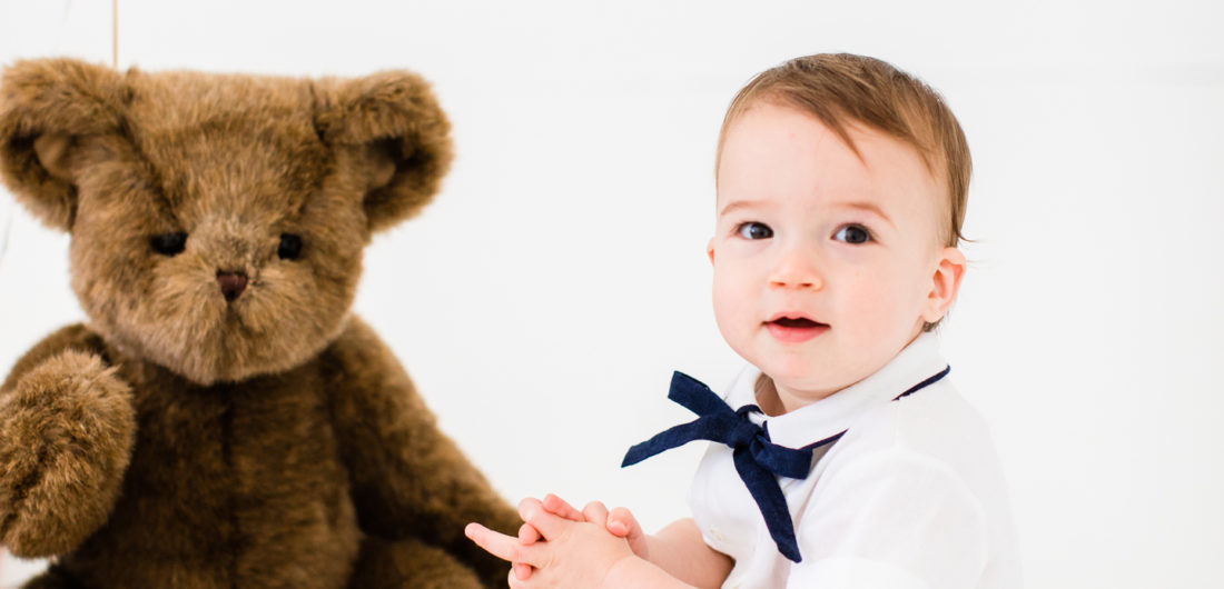 Major Martino is dressed up in an old fashioned suit to celebrate his first birthday