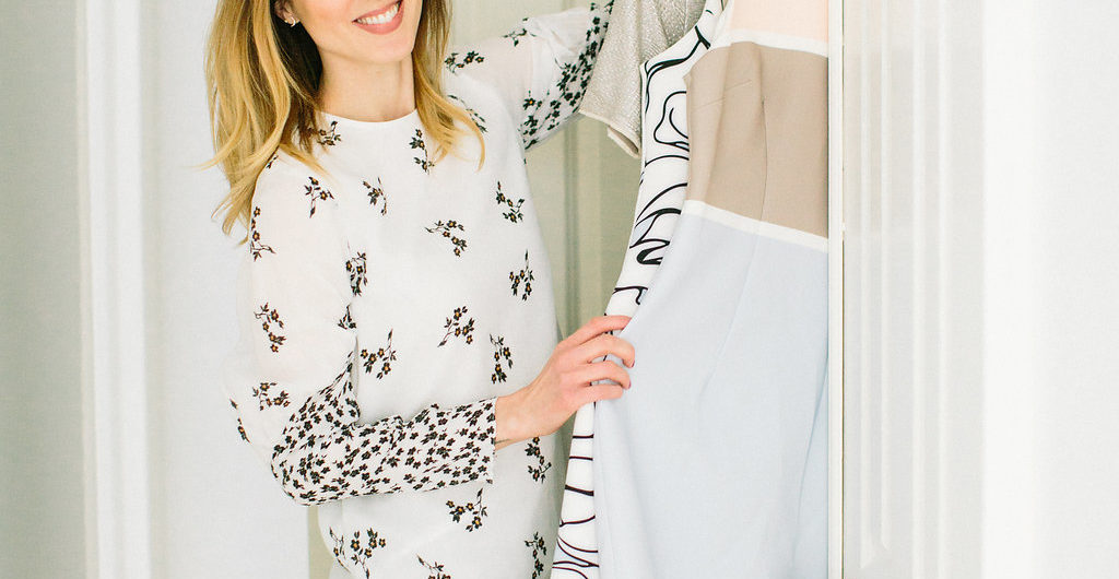 Eva Amurri Martino organizes her closet and puts pieces away according to color, type, and style