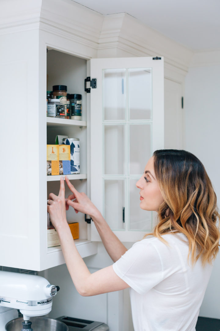 Eva Amurri Martino labels her kitchen shelves using her PTouch Label Maker