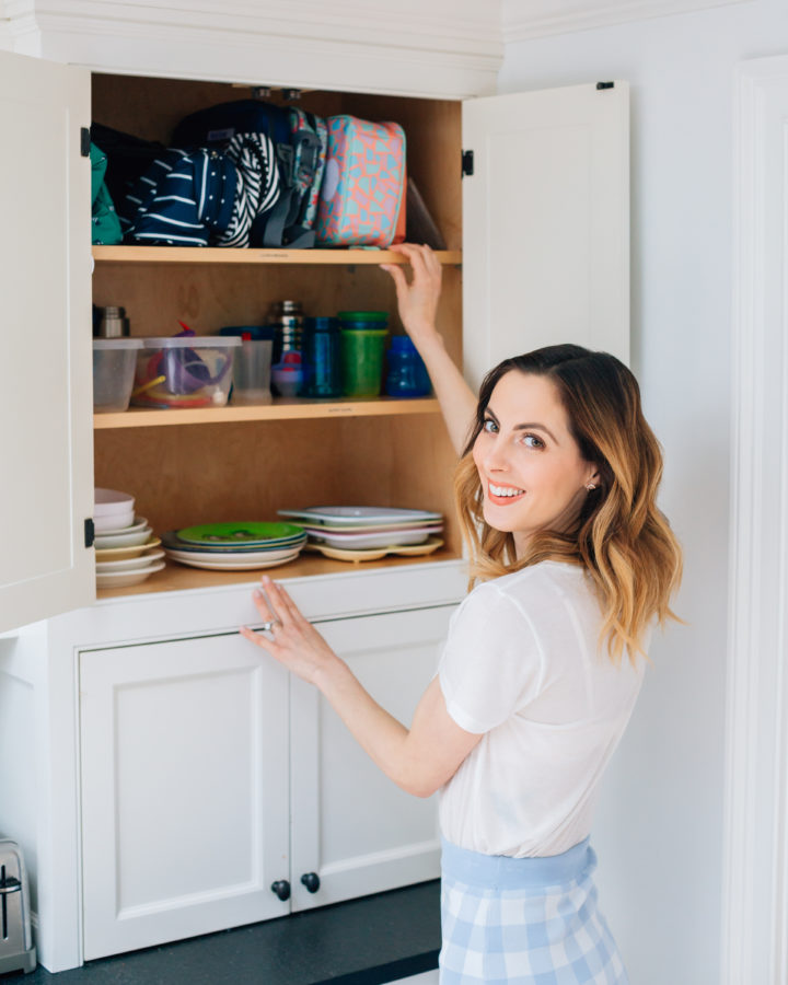 Eva Amurri Martino labels her kitchen shelves using her PTouch Label Maker