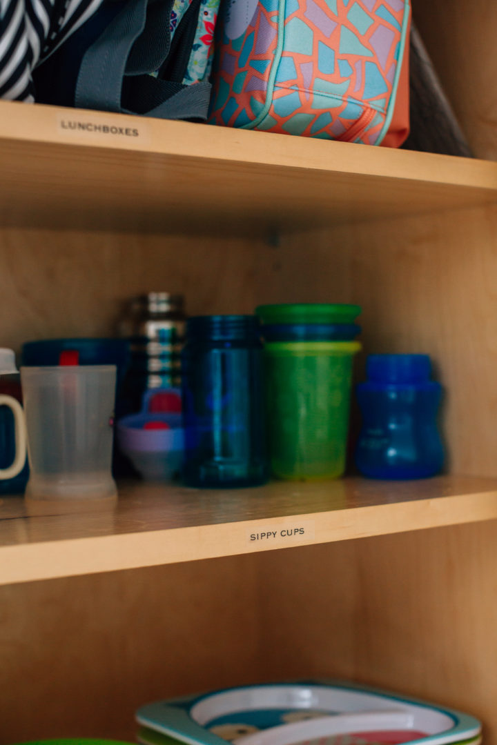 Eva Amurri Martino labels her kitchen shelves using her PTouch Label Maker