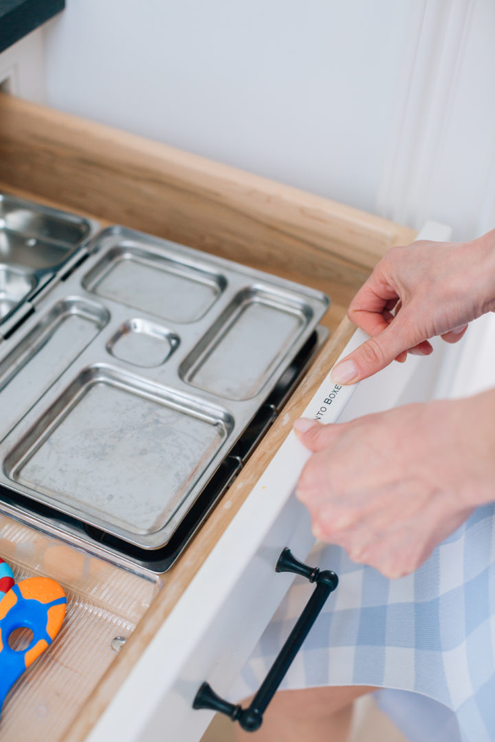 Eva Amurri Martino labels her kitchen drawers using her PTouch Label Maker