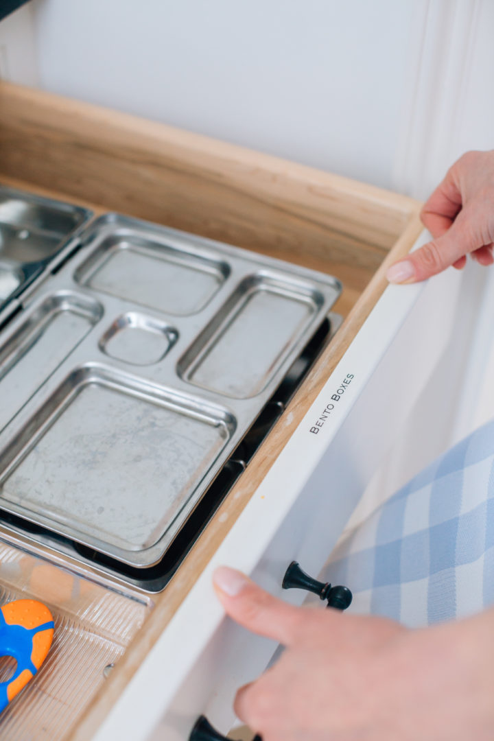 Eva Amurri Martino labels her kitchen drawers using her PTouch Label Maker