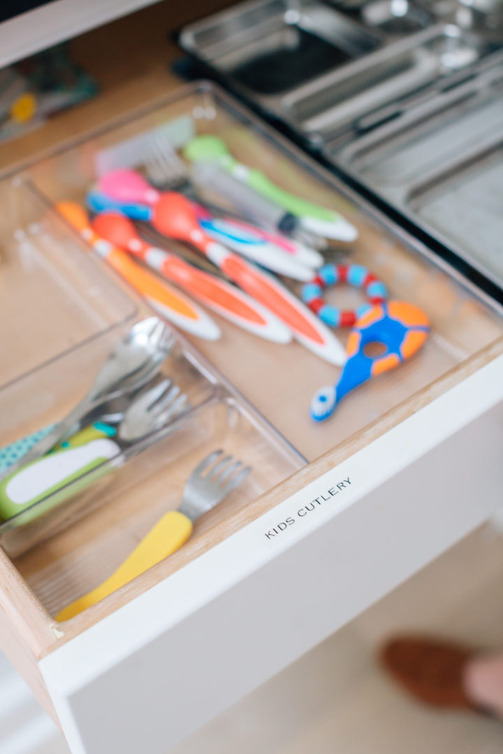 Eva Amurri Martino labels her kitchen drawers using her PTouch Label Maker