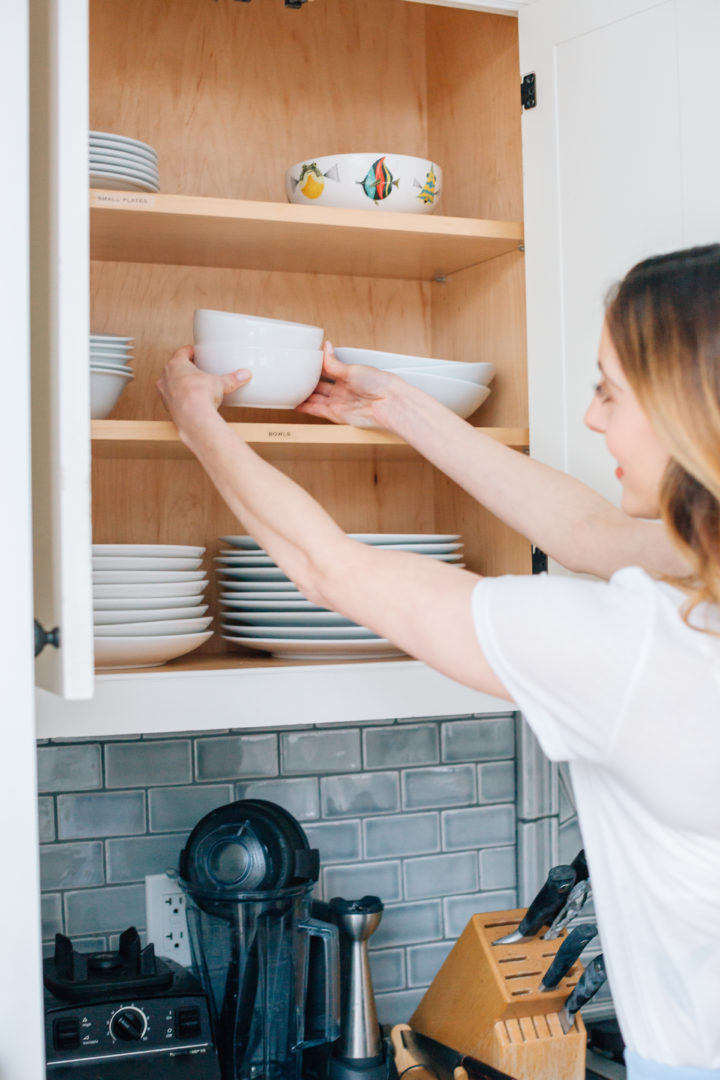Eva Amurri Martino labels her kitchen shelves using her PTouch Label Maker