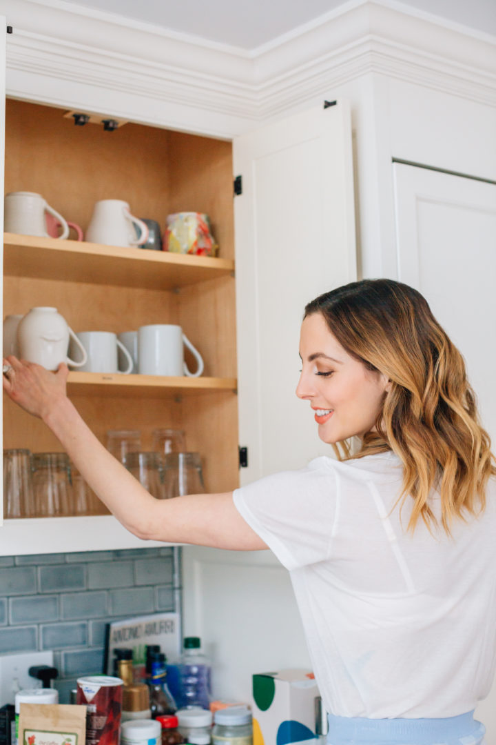 Eva Amurri Martino labels her kitchen shelves using her PTouch Label Maker