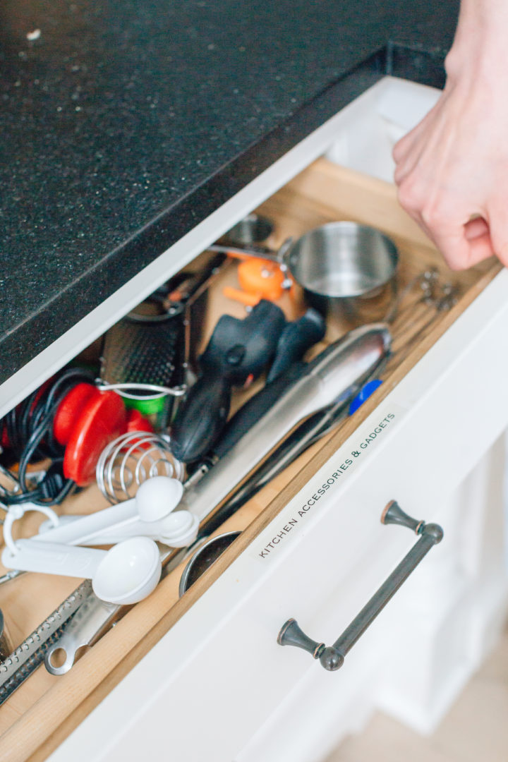 Eva Amurri Martino labels her kitchen drawers using her PTouch Label Maker