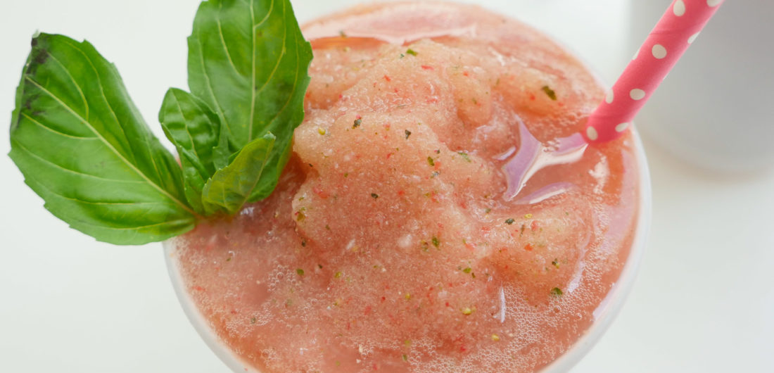 Eva Amurri Martino shares her recipe for frozen strawberry basil margaritas