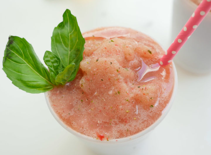 Eva Amurri Martino shares her recipe for frozen strawberry basil margaritas