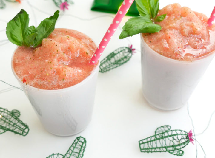 Eva Amurri Martino shares her recipe for frozen strawberry basil margaritas