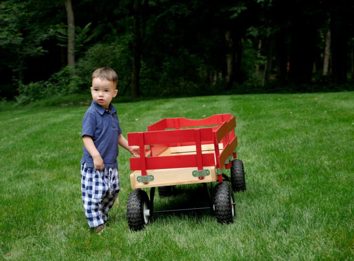 Major Martino wears a blue polo shirt and checked pants in connecticut on the fourth of july