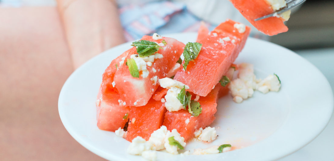 Eva Amurri prepares Watermelon & Feta Salad