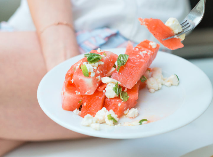 Eva Amurri prepares Watermelon & Feta Salad