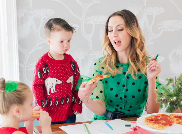 Eva Amurri Martino shares her secret to keeping kids happy and fed during the holidays: Red Baron Pizza!