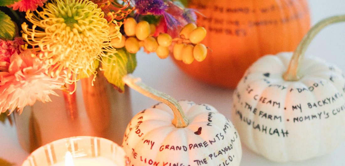 Eva Amurri Martino shares a thoughtful DIY craft for fall: Gratitude Pumpkins