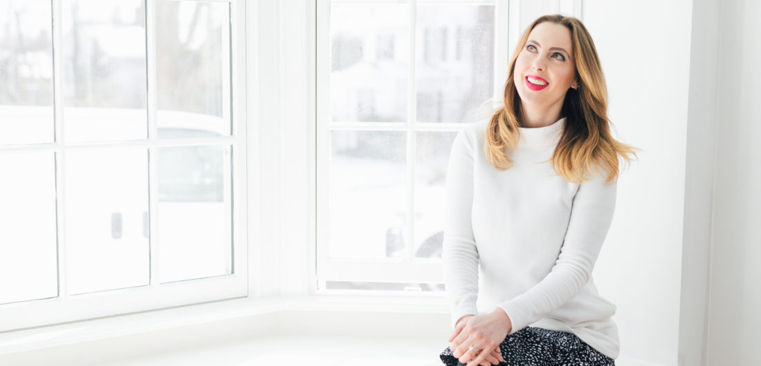 Eva Amurri Martino sits in her historic home during renovation.