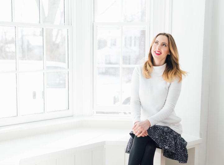 Eva Amurri Martino sits in her historic home during renovation.
