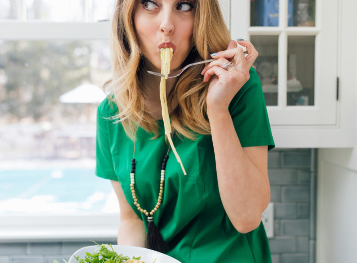 Eva Amurri Martino shares her recipe for Lemony Garlic Linguine with Shrimp