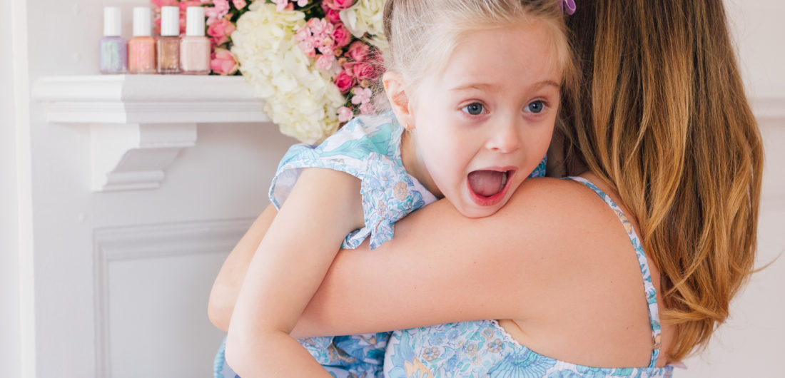 Eva Amurri Martino of REZTT, Sarah, owner of Indigo Acupuncture + Wellness, Lauren, owner Dudley Stephens, and blogger Julia from Lemon Stripes throw a tea party for their daughters