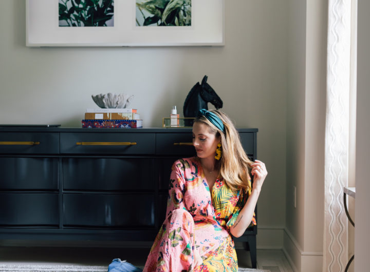 Eva Amurri Martino of REZTT sits in her living room in Connecticut with her packing list for Tulum