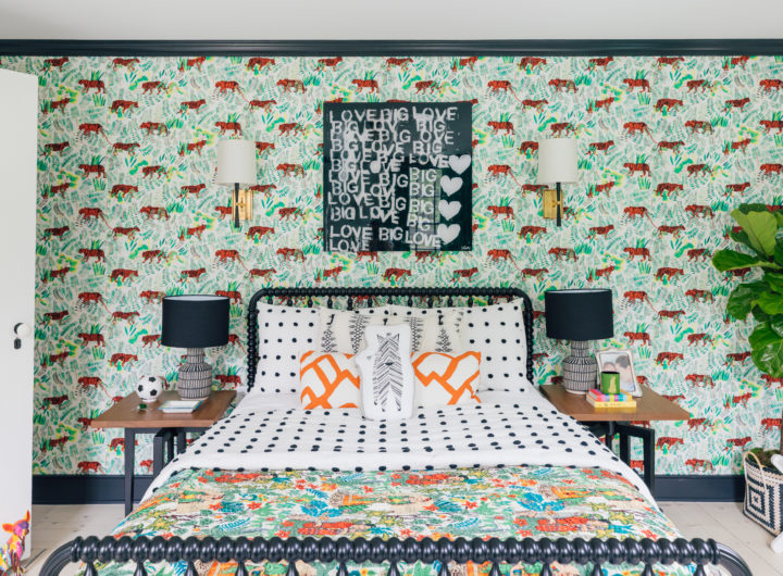 Constrasting patterns inside Eva Amurri Martino's son Major's new bedroom