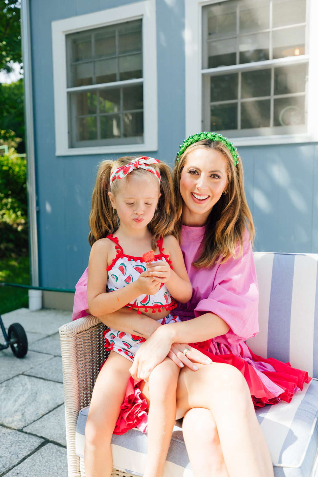 Eva Amurri Martino sits with daughter Marlowe on her lap