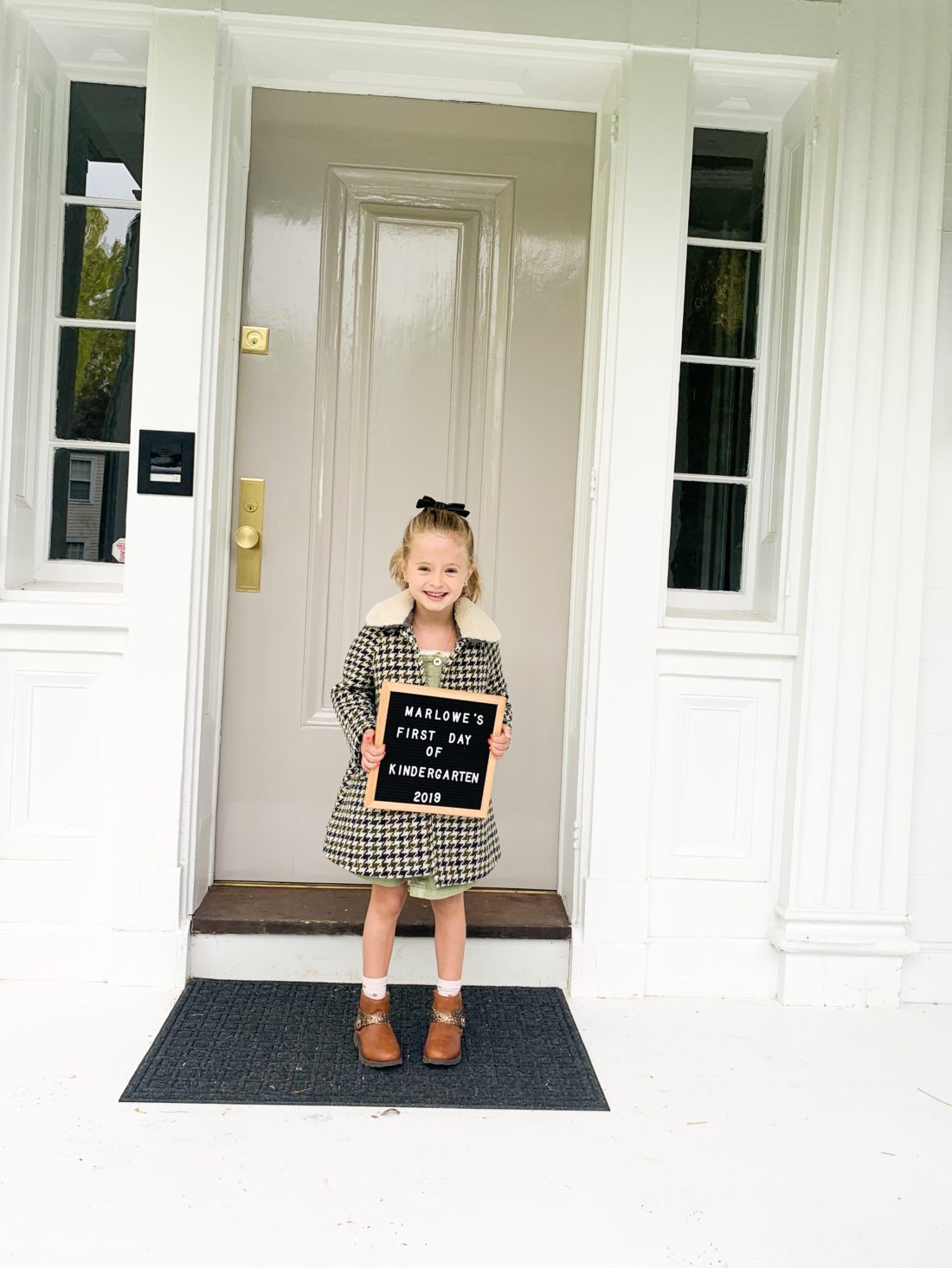 Marlowe Martino on her first day of Kindergarten