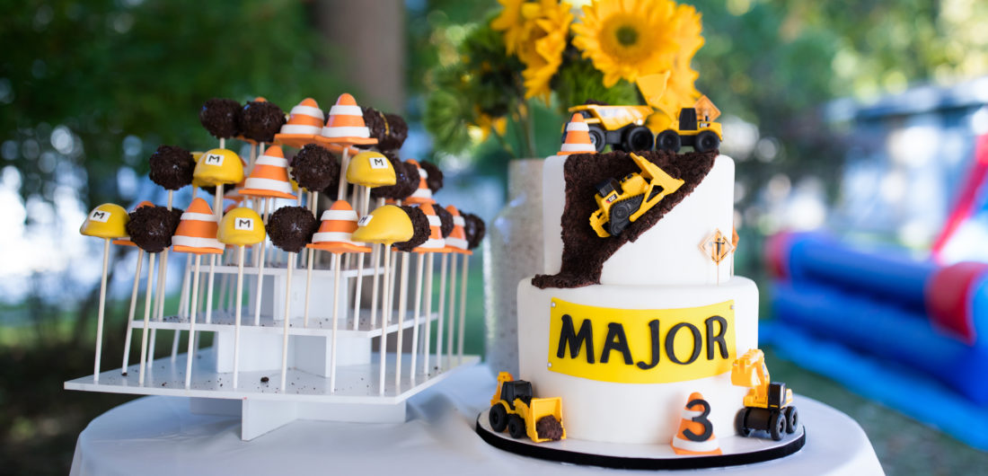 Major Martino's Construction Zone Birthday Cake and Cake Pops