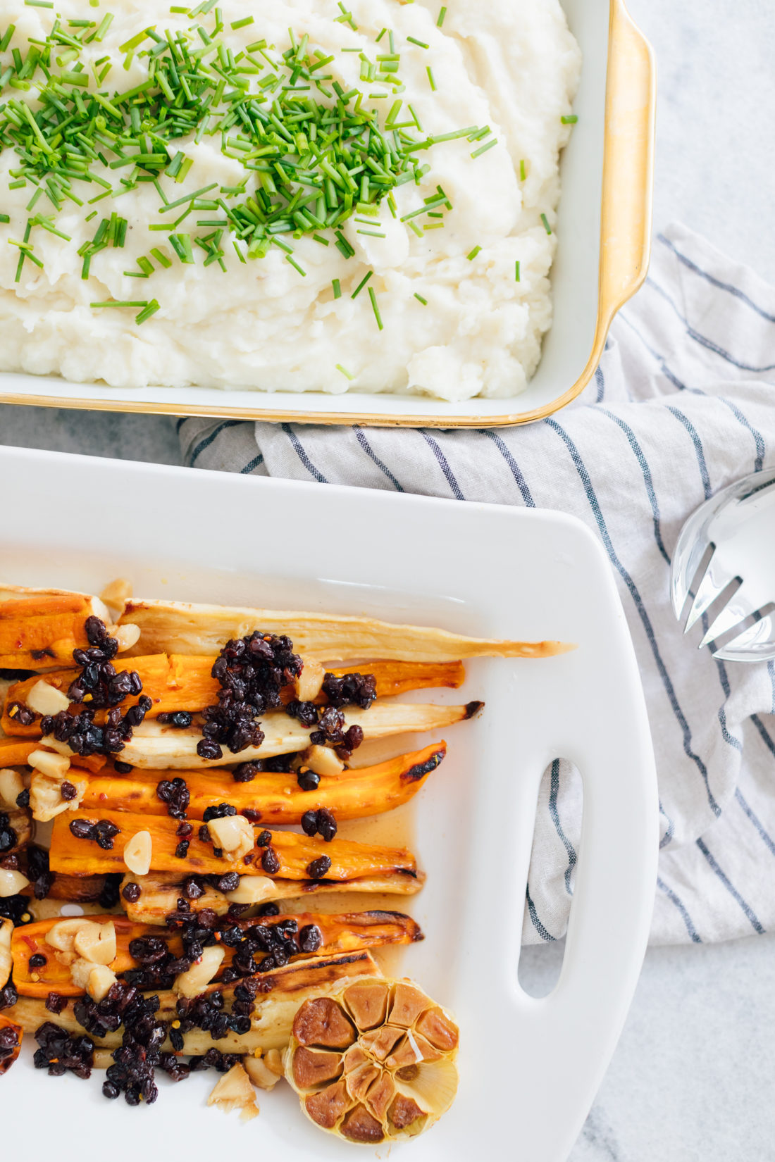 Eva Amurri Martino's Parsnips & Carrots with Pickled Currant Vinaigrette is a great Thanksgiving side dish recipe