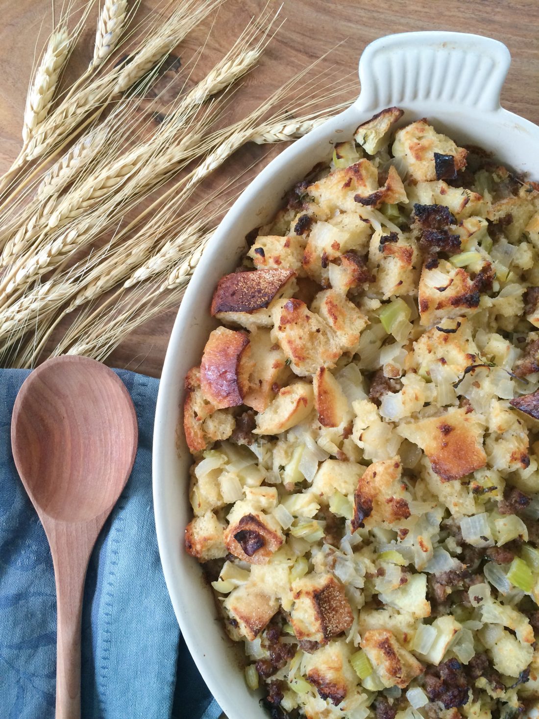Eva Amurri Martino shares her famous Sausage & Thyme Stuffing recipe as a Thanksgiving Side to make this year