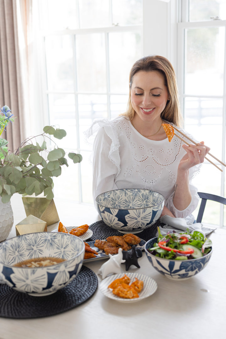 Eva Amurri shares her denim indigo table