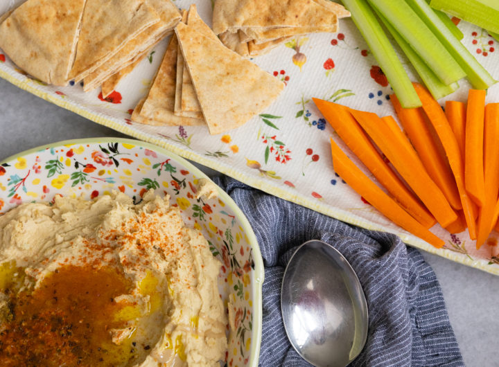 Eva Amurri shares her recipe for Homemade Creamy Lemon Garlic & Tahini Hummus